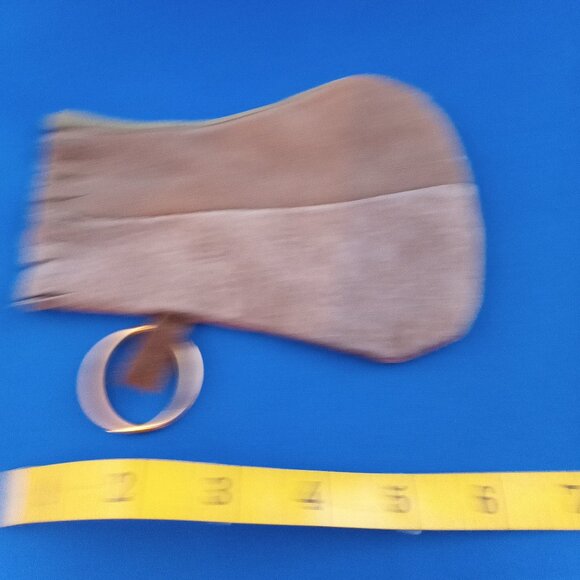 Vintage 1970s genuine suede patchwork pouch made in Spain - Picture 3 of 4